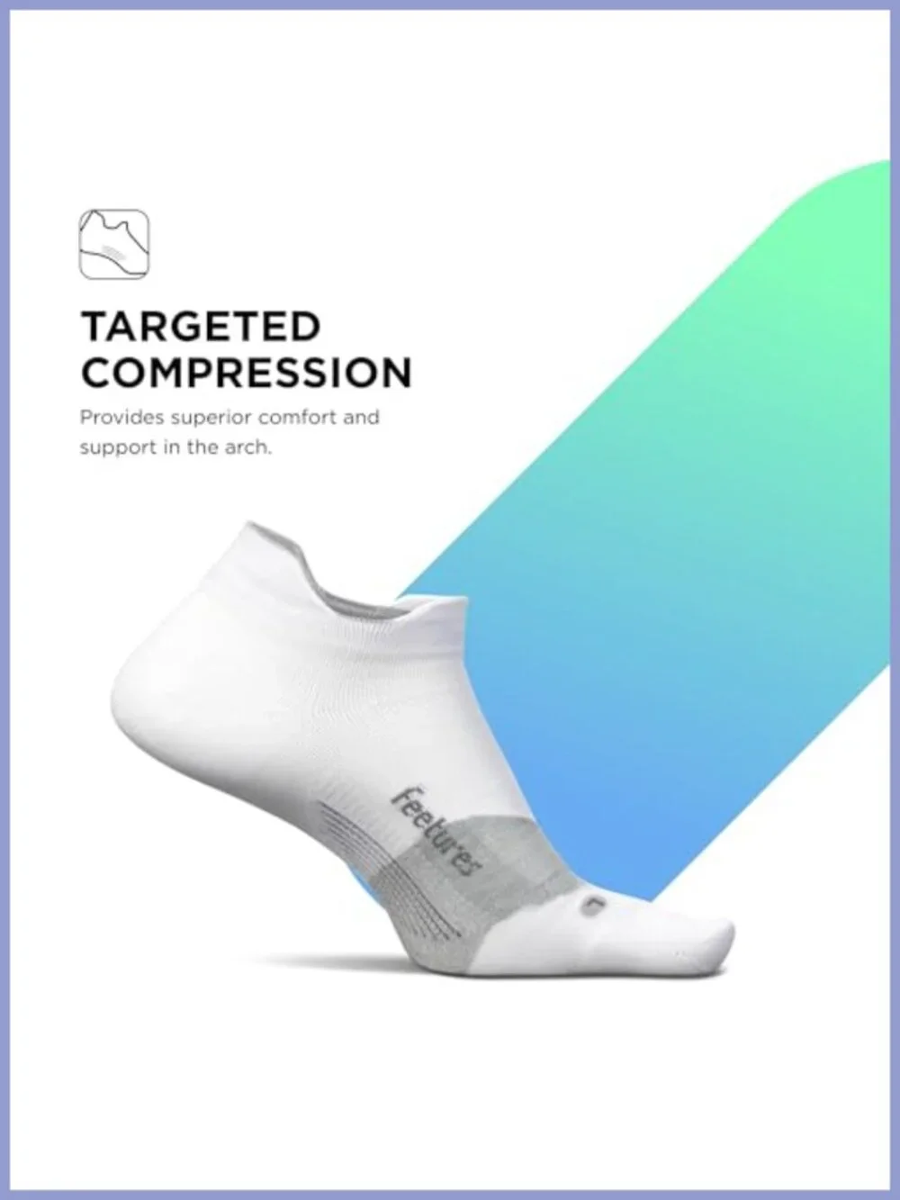 Feetures Elite Ultra Light No Show Tab Ankle Socks with Targeted Compression